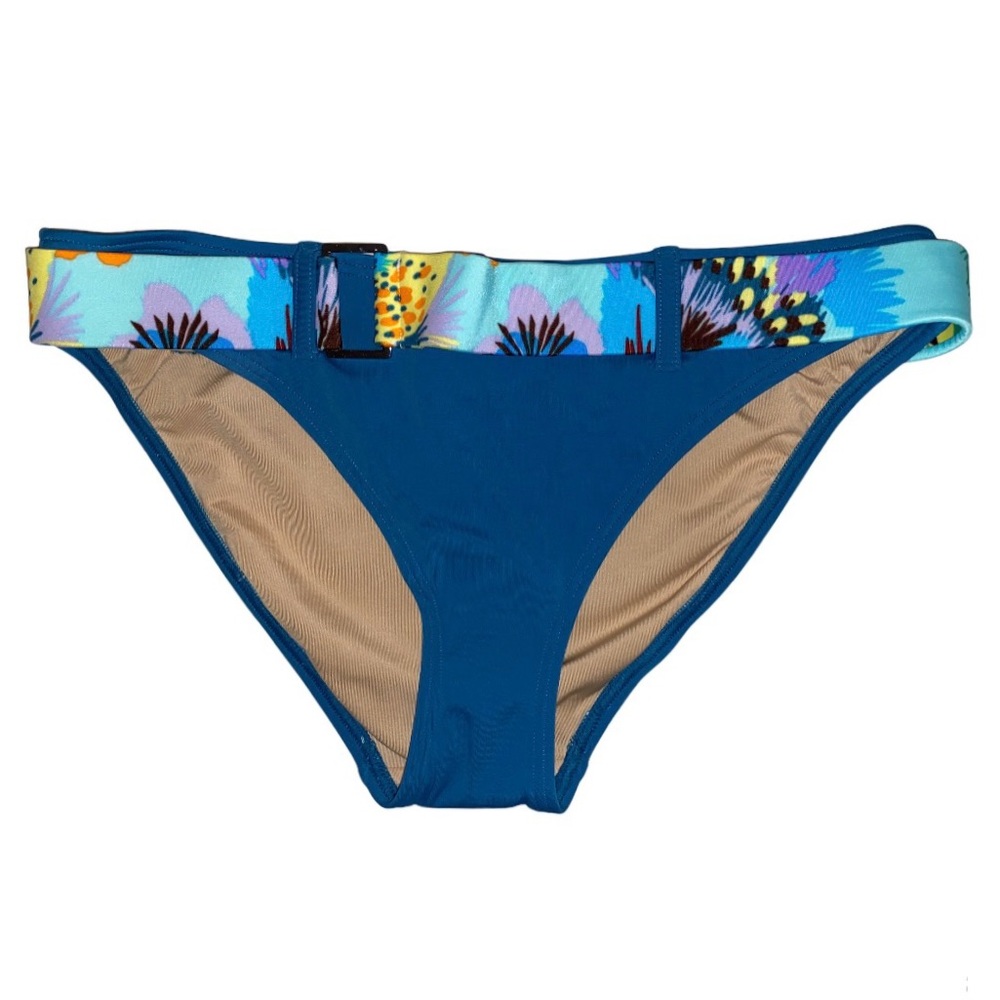 NWOT VICTORIA’S SECRET Blue Floral Bikini Bottoms Size Medium